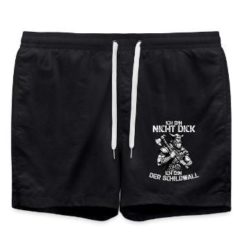 Ich Bin Nicht Dick Ich Bin Der Schildwall - Badeshorts - Schwarz - Vorne - AI Model Male 185 light (185cm)