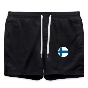 Finnland Finnische Flagge Finne - Badeshorts - Schwarz - Vorne - AI Model Male 185 light (185cm)