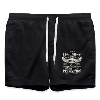 Les légendes sont nées en 1985 Cadeau d’anniversaire - Short de bain - noir - Devant - AI Model Male 185 light (185cm)