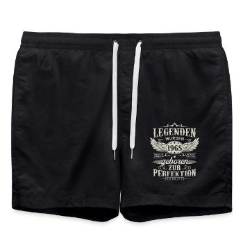 Legenden Wurden 1965 Geboren Geburtstag Geschenk - Badeshorts - Schwarz - Vorne - AI Model Male 185 light (185cm)