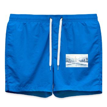 Elegant skater in winter wonderland - Swim Trunks - cobalt blue - Front