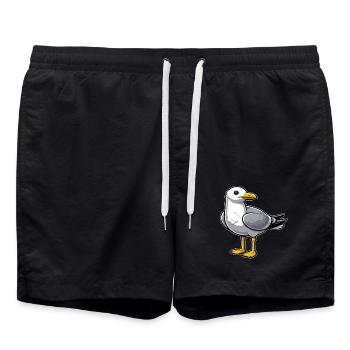 Möwe - Badeshorts - Schwarz - Vorne - AI Model Male 185 light (185cm)