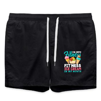 Fitness Cream Lover Saying Design - Swim Trunks - black - Front - AI Model Male 185 light (185cm)