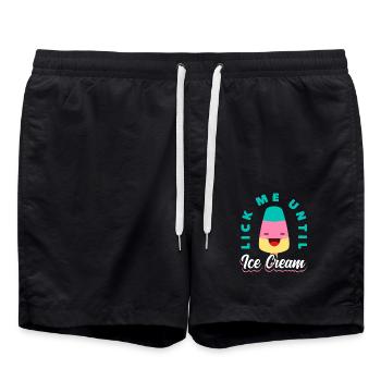 Amateur de crème glacée lèche-moi jusqu’à ce que - Short de bain - noir - Devant - AI Model Male 185 light (185cm)