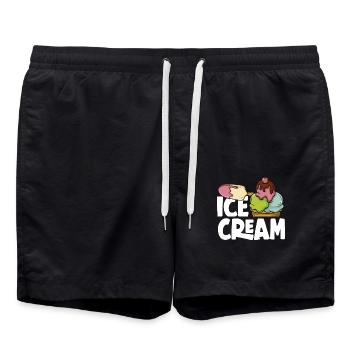 Plaisir coloré des amateurs de crème glacée - Short de bain - noir - Devant - AI Model Male 185 light (185cm)