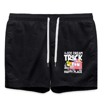 Eiscreme Truck Ist Mein Glücksort Eis - Badeshorts - Schwarz - Vorne - AI Model Male 185 light (185cm)