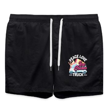Peace Love Amateur de camion de crème glacée - Short de bain - noir - Devant - AI Model Male 185 light (185cm)