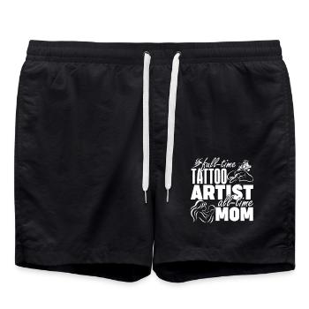 Tattoo Artist Tattoo Artist Mom - Swim Trunks - black - Front - AI Model Male 185 light (185cm)
