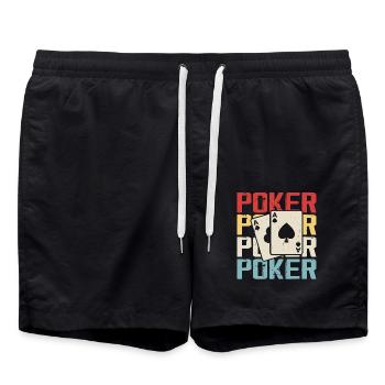 Poker Jeu de cartes Jeux d’argent Drôle Poker Joueur - Short de bain - noir - Devant - AI Model Male 185 light (185cm)