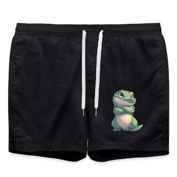 Krokodile Krokodil - Badeshorts - Schwarz - Vorne - AI Model Male 185 light (185cm)