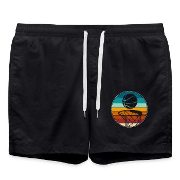 Basketball Basketballer - Badeshorts - Schwarz - Vorne - AI Model Male 185 light (185cm)