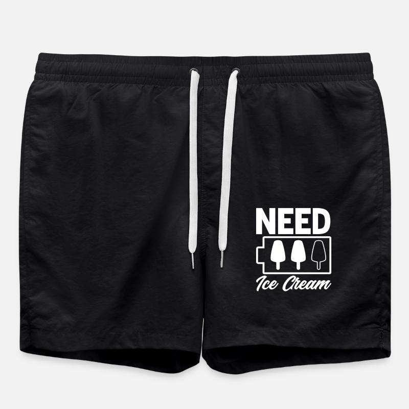 Eiscreme Liebhaber Brauchen Eiscreme - Badeshorts - Schwarz