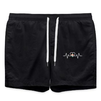 Cream Lover Heartbeat Design - Swim Trunks - black - Front - AI Model Male 185 light (185cm)