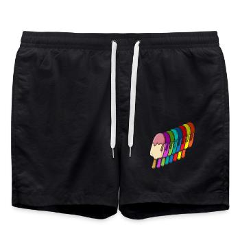 Eiscreme Liebhaber Regenbogen - Badeshorts - Schwarz - Vorne - AI Model Male 185 light (185cm)