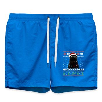 Miaou Catmas Noël assorti Look chat drôle - Short de bain - cobalt blue - Devant