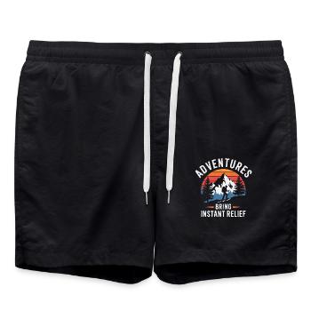 Abenteuer bringen sofortige Erholung Wandern - Badeshorts - Schwarz - Vorne - AI Model Male 185 light (185cm)