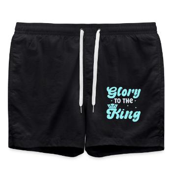 Gloire au Roi ! Ehre sei dem König - Short de bain - noir - Devant - AI Model Male 185 light (185cm)