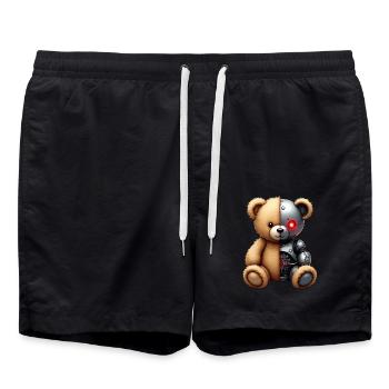 Robot Drôle Tech Ours En Peluche Cyborg Animal Ours - Short de bain - noir - Devant - AI Model Male 185 light (185cm)