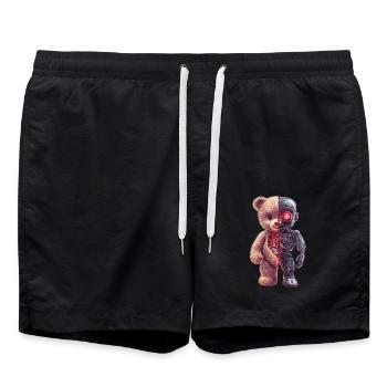Robot Drôle Tech Ours En Peluche Cyborg Animal Ours - Short de bain - noir - Devant - AI Model Male 185 light (185cm)