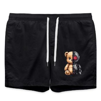 Robot Drôle Tech Ours En Peluche Cyborg Animal Ours - Short de bain - noir - Devant - AI Model Male 185 light (185cm)