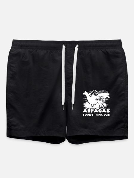 Alpaca Life Without Alpacas - Swim Trunks - black