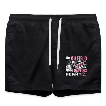 The Oilfield Has My Daddy I Have His Heart - Swim Trunks - black - Front - AI Model Male 185 light (185cm)