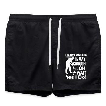 Always Play Croquet - Swim Trunks - black - Front - AI Model Male 185 light (185cm)