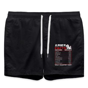 Aries Facts Funny Sign Of Zodiac - Swim Trunks - black - Front - AI Model Male 185 light (185cm)