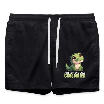 Krokodile Krokodil - Badeshorts - Schwarz - Vorne - AI Model Male 185 light (185cm)