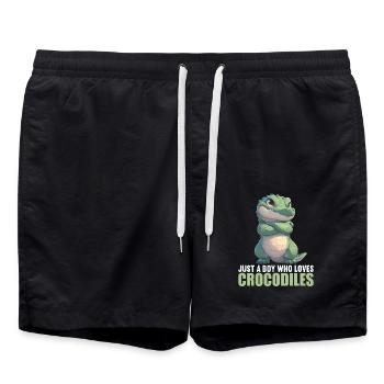 Krokodile Krokodil - Badeshorts - Schwarz - Vorne - AI Model Male 185 light (185cm)