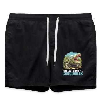 Krokodile Krokodil - Badeshorts - Schwarz - Vorne - AI Model Male 185 light (185cm)
