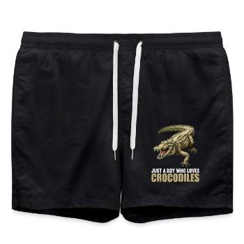 Krokodile Krokodil - Badeshorts - Schwarz - Vorne - AI Model Male 185 light (185cm)