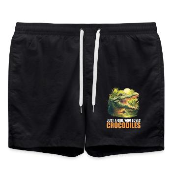 Krokodile Krokodil - Badeshorts - Schwarz - Vorne - AI Model Male 185 light (185cm)