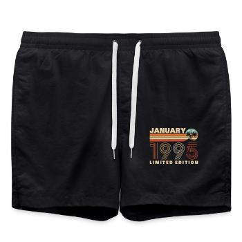 Birthday Gift Born In January 1995 - Swim Trunks - black - Front - AI Model Male 185 light (185cm)