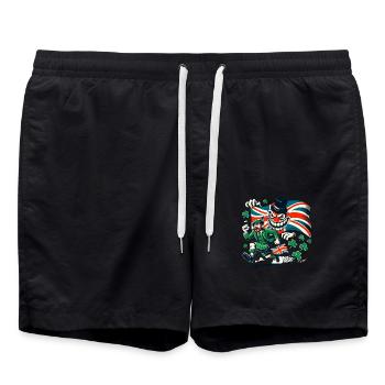Un Irlandais fuit le monstre anglais - Short de bain - noir - Devant - AI Model Male 185 light (185cm)