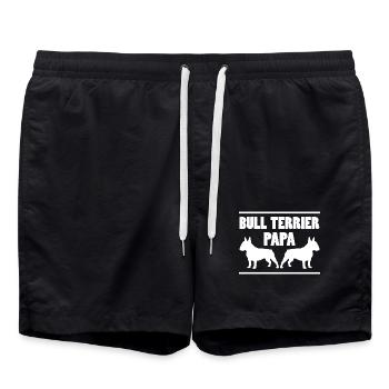 Bullterrier Spruch Papa Witz Bullterrier Geschenk - Badeshorts - Schwarz - Vorne - AI Model Male 185 light (185cm)