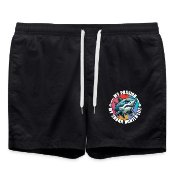 Shark Hunting My Passion My Shark Fossil Hunter - Badeshorts - Schwarz - Vorne - AI Model Male 185 light (185cm)
