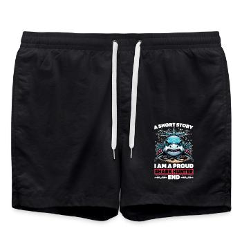Shark Hunting A Short Story I Am A Paleontologist - Swim Trunks - black - Front - AI Model Male 185 light (185cm)