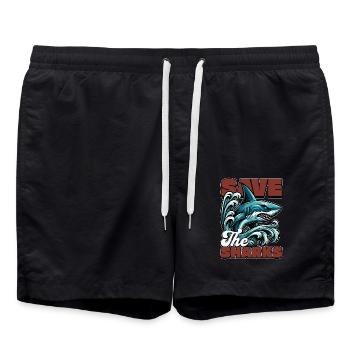 Shark Enthusiast Save The Sharks Marine Biologist - Swim Trunks - black - Front - AI Model Male 185 light (185cm)