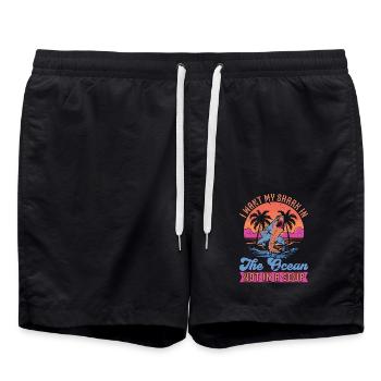 Shark Enthusiast I Want My Shark In Freediving - Badeshorts - Schwarz - Vorne - AI Model Male 185 light (185cm)