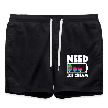 Eiscreme Liebhaber Brauchen Eis - Badeshorts - Schwarz - Vorne - AI Model Male 185 light (185cm)