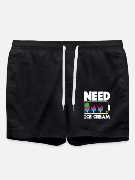 cream lovers need cream - Swim Trunks - black