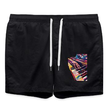 Piano - Swim Trunks - black - Front - AI Model Male 185 light (185cm)