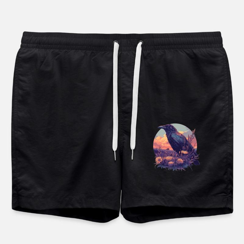Krähen Krähe - Badeshorts - Schwarz