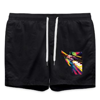 Piano - Swim Trunks - black - Front - AI Model Male 185 light (185cm)