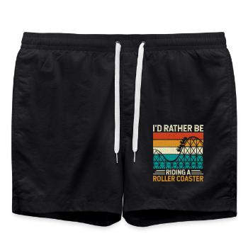 Roller Coaster Theme Park - Swim Trunks - black - Front - AI Model Male 185 light (185cm)