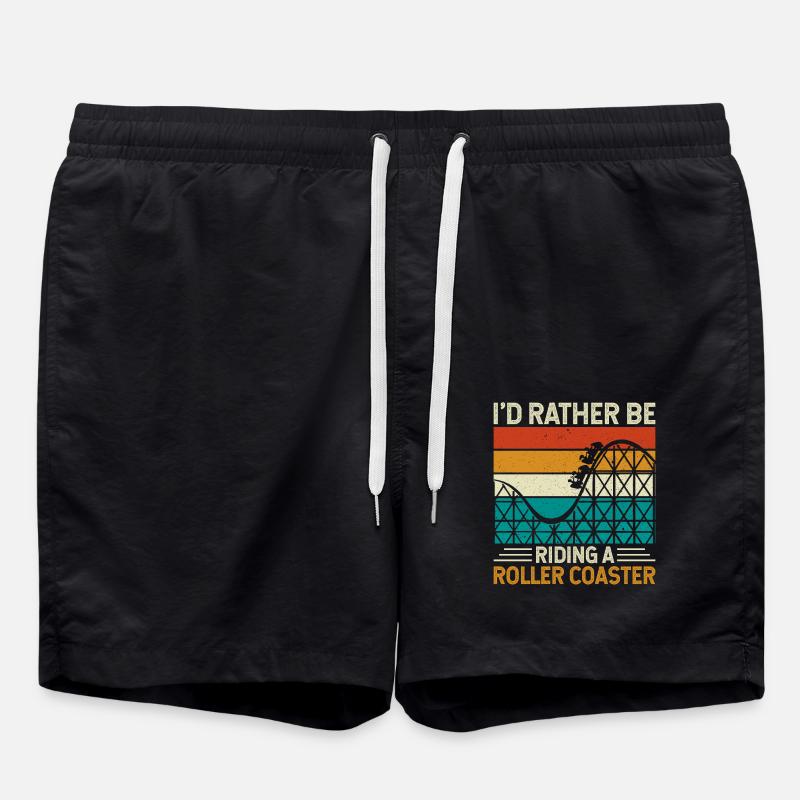 Achterbahn-Themenpark - Badeshorts - Schwarz