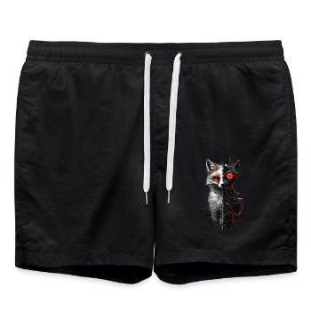 Lustiger Roboter Fuchs Cyborg Tier Fox Süßer Fuchs - Badeshorts - Schwarz - Vorne - AI Model Male 185 light (185cm)