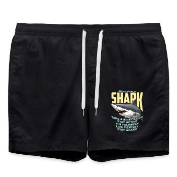 Shark Hunting Advice From A Shark Fossil Hunting - Badeshorts - Schwarz - Vorne - AI Model Male 185 light (185cm)
