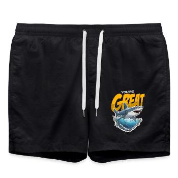 Chasse au requin Vous êtes grand Aime la chasse aux fossiles - Short de bain - noir - Devant - AI Model Male 185 light (185cm)